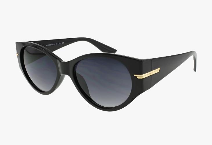 black Wholesale Fashion Rounded Square Tapered Sunglasses