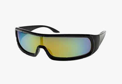 black mirror yellow lens Wholesale Futuristic Slim Shield Sunglasses