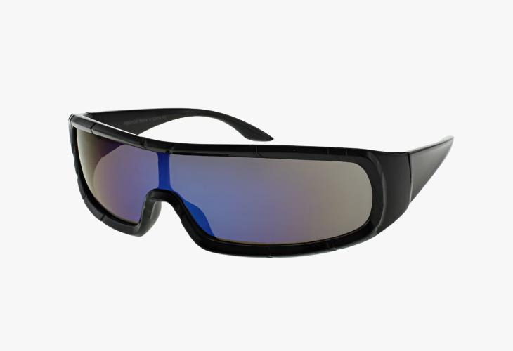 black Wholesale Futuristic Slim Shield Sunglasses