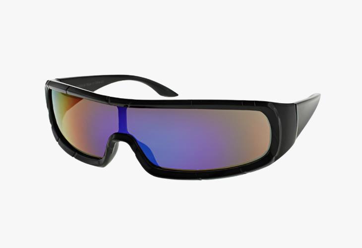 black mirror lens Wholesale Futuristic Slim Shield Sunglasses