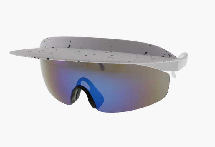 white Wholesale Curved Shield Visor Sunglasses