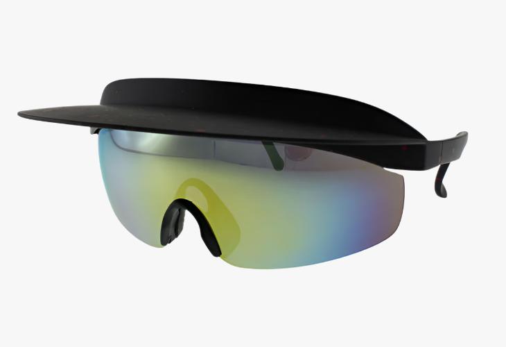 black yellow mirror Wholesale Curved Shield Visor Sunglasses