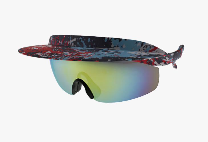 red Wholesale Curved Shield Visor Sunglasses