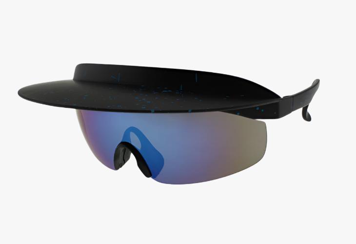 black Wholesale Curved Shield Visor Sunglasses