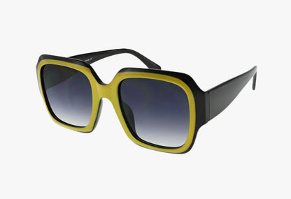 black yellow Wholesale Square Fashion Two Tone Sunglasses