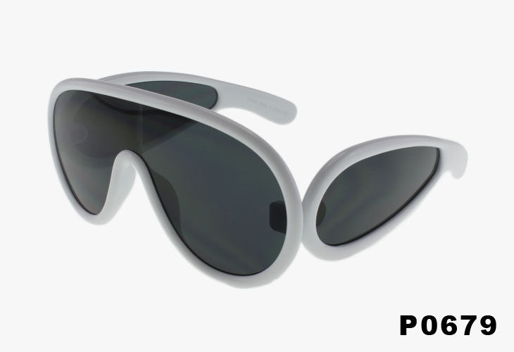 white Wholesale Fashion Triple Lens Shield Sunglasses