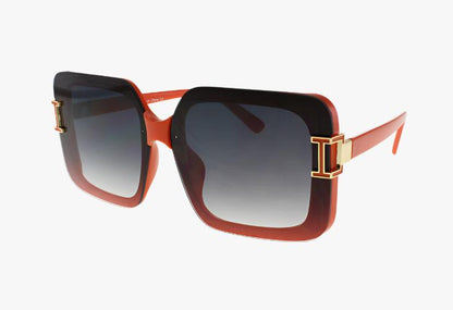 red Wholesale Square Luxury Rimless Fashion Sunglasses