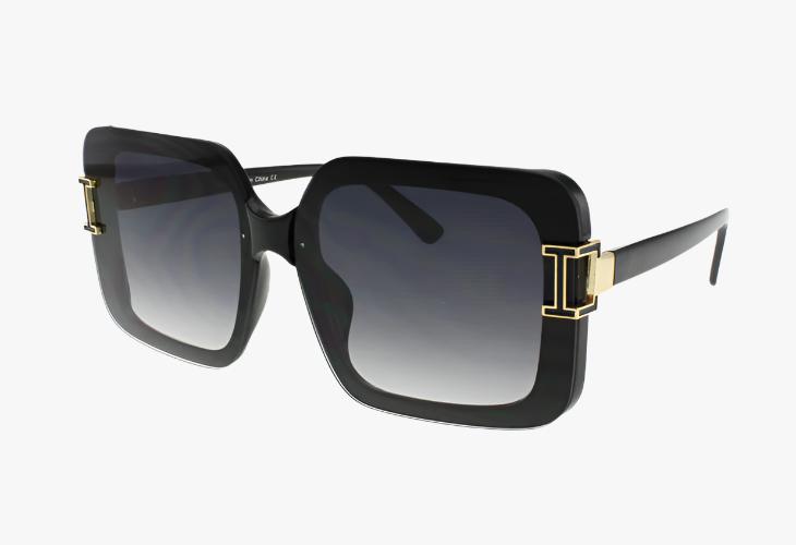 black Wholesale Square Luxury Rimless Fashion Sunglasses