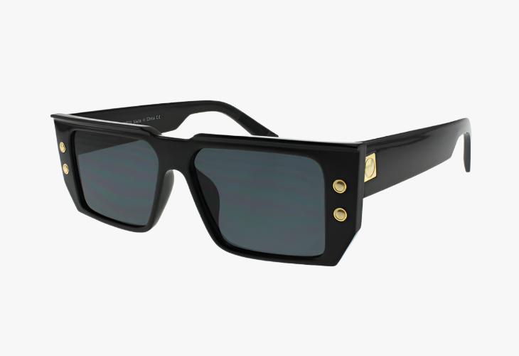 black Wholesale Fashion Square Rivet Sunglasses