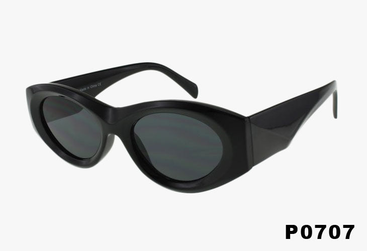 black Fashion Wholesale Squared Oval Style Sunglasses