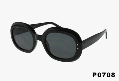 black Wholesale Fashion Medium Oval Style Sunglasses