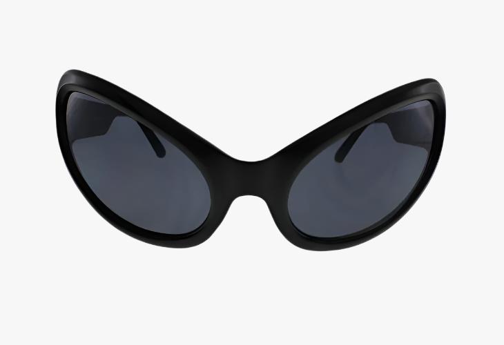 black frame front view Wholesale Oversized Fashion Cat Eye Sunglasses