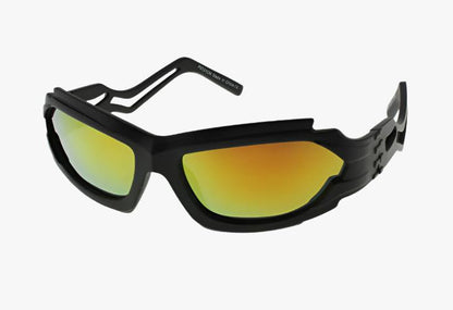 black yellow mirror Wholesale Fashion Futuristic Split Temple Sunglasses