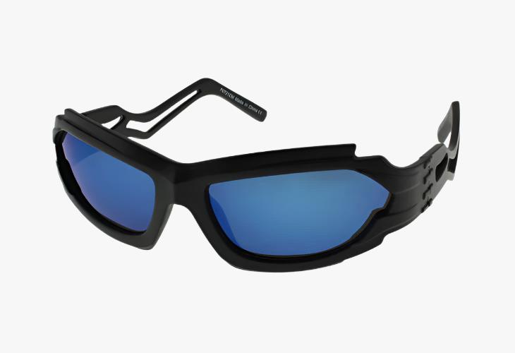 black blue mirror Wholesale Fashion Futuristic Split Temple Sunglasses