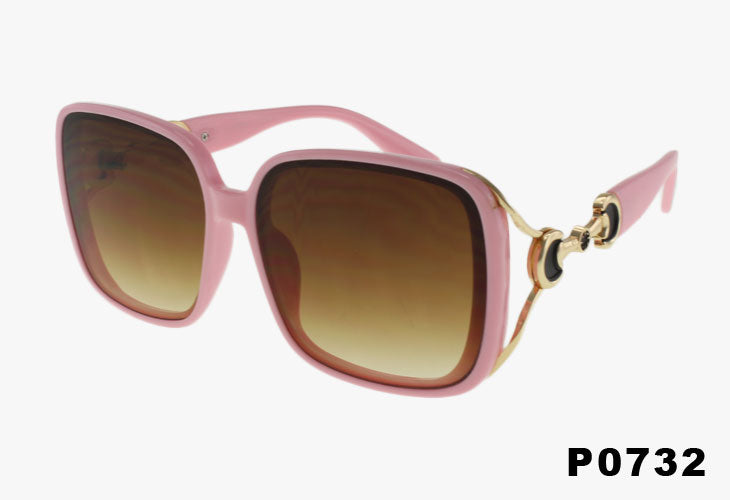 pink Wholesale Fashion Luxury Style Sunglasses With Metal Buckle Detail