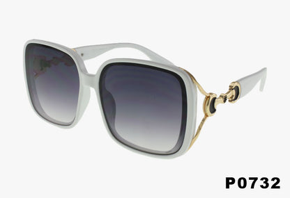 white Wholesale Fashion Luxury Style Sunglasses With Metal Buckle Detail