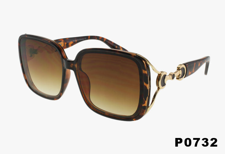 tortoise Wholesale Fashion Luxury Style Sunglasses With Metal Buckle Detail