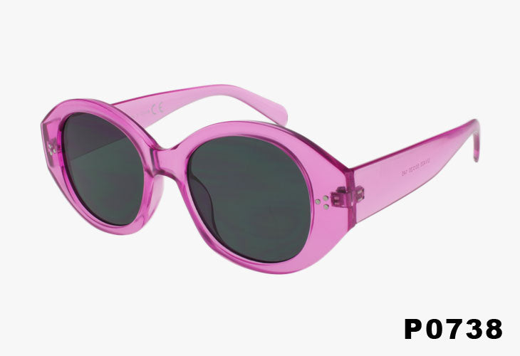 pink Wholesale Fashion Angular Round Sunglasses