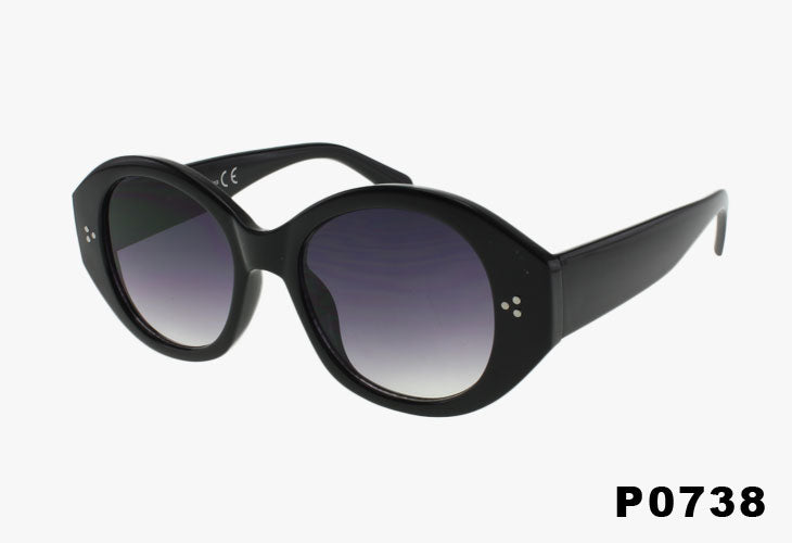 black gradient Wholesale Fashion Angular Round Sunglasses