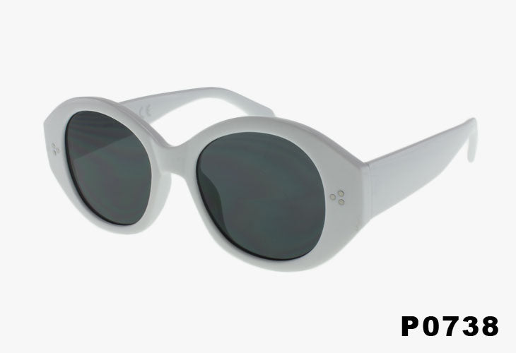 white Wholesale Fashion Angular Round Sunglasses