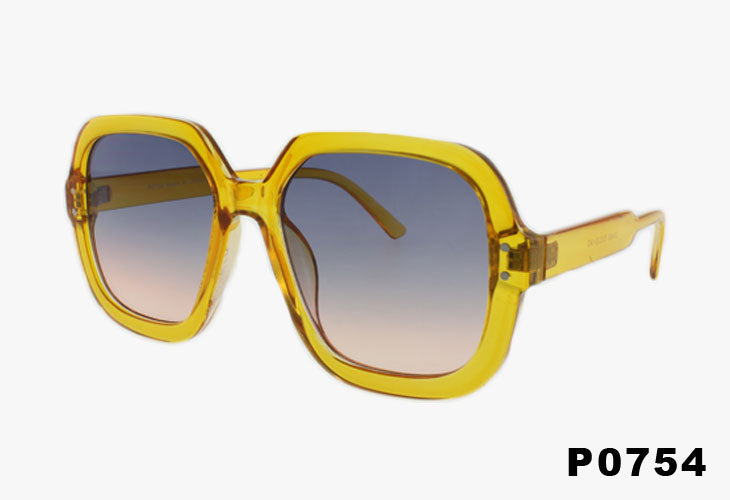 yellow Wholesale Oversized Square Butterfly Style Sunglasses