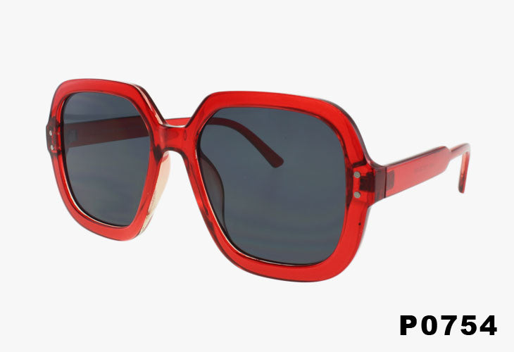 red Wholesale Oversized Square Butterfly Style Sunglasses