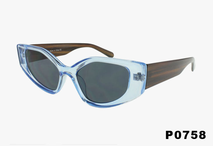 clear blue Wholesale Square Fashion Cat Eye Sunglasses