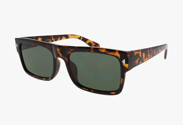 green Wholesale Square Flat Top Fashion Sunglasses