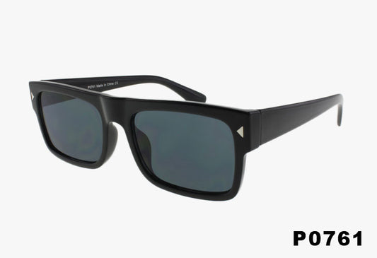 solid black Wholesale Square Flat Top Fashion Sunglasses