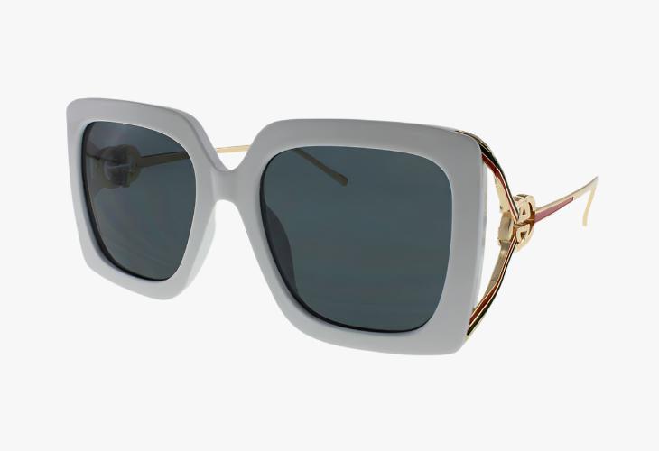 white Wholesale Square Fashion Metal Split Temple Sunglasses