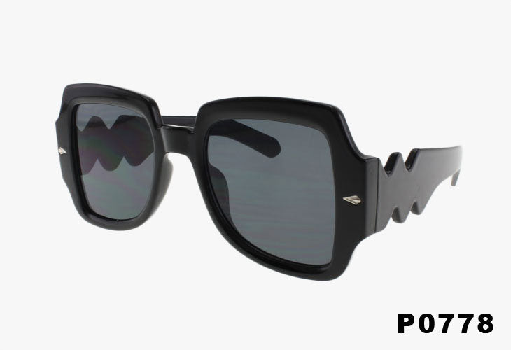 black Wholesale Fashion Oversized Wing Style Sunglasses