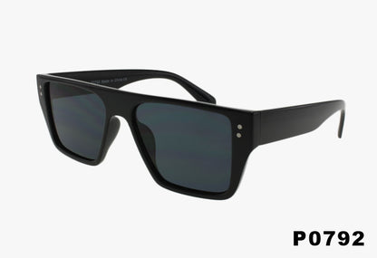 black solid Wholesale Classic Square Flat Top Sunglasses