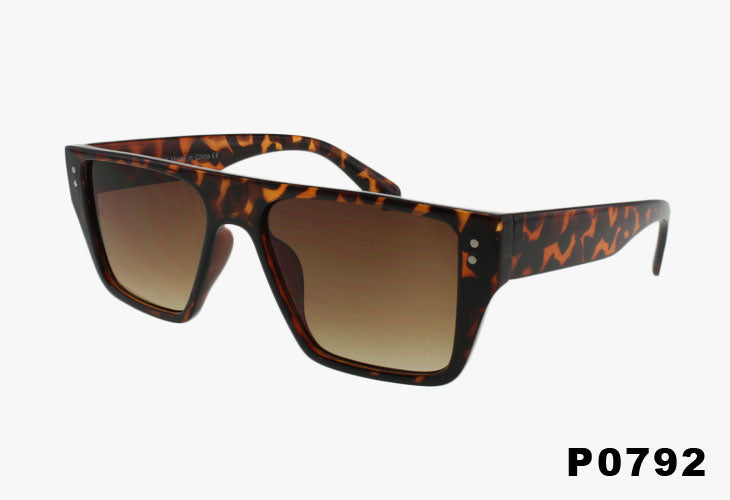 tortoise Wholesale Classic Square Flat Top Sunglasses