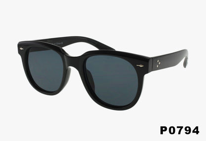 black Wholesale Fashion Rounded Thick Frame Sunglasses