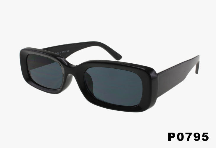 black Wholesale Slim Fashion Rectangle Sunglasses