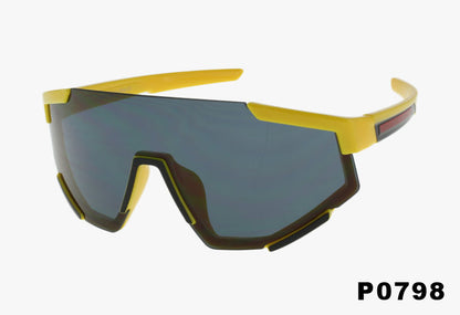 yellow frame Wholesale Fashion Shield Sport Sunglasses