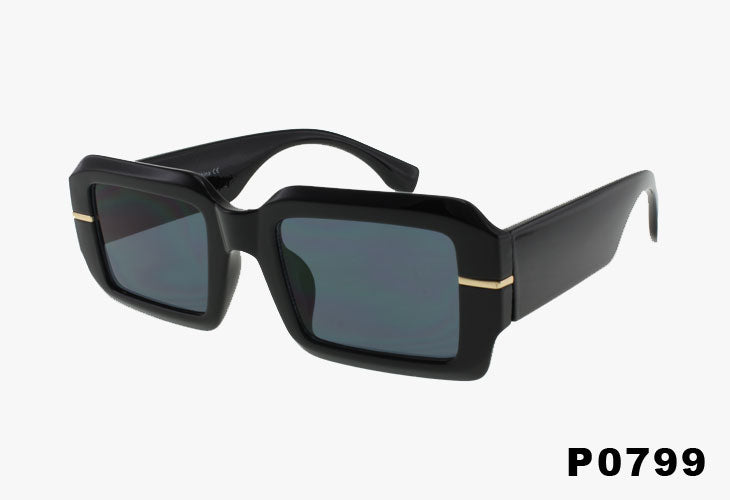 black Wholesale Fashion Square Frame Sunglasses