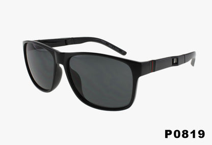 Black sunglasses with a clear background