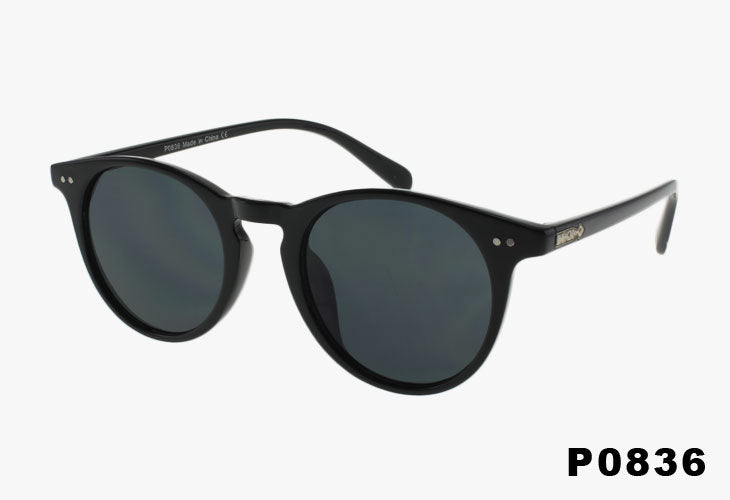 black Wholesale Fashion Round Keyhole Sunglasses