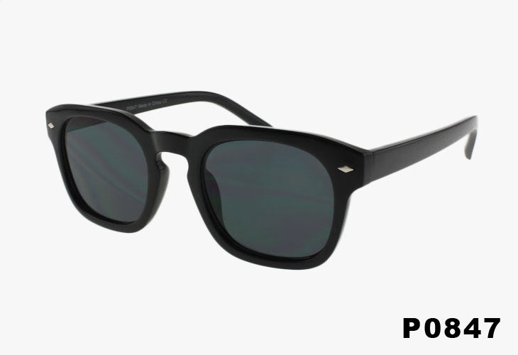 black Wholesale Square Shaped Keyhole Bridge Sunglasses