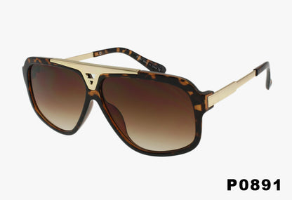 tortoise Designer Inspired Wholesale Rectangle Pilot Sunglasses