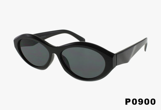 black Slim Oval Fashion Wholesale Sunglasses