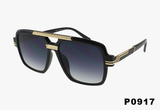 black Wholesale Retro Square Pilot Style Sunglasses