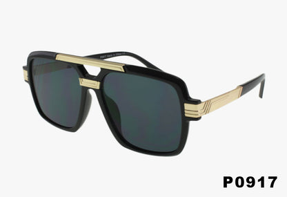 black and gold Wholesale Retro Square Pilot Style Sunglasses