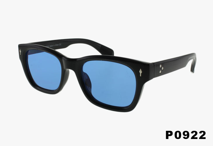 black frame blue lens Wholesale Thick Frame Square Wholesale Sunglasses