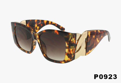 tortoise Large Rectangular Chain Wholesale Fashion Sunglasses