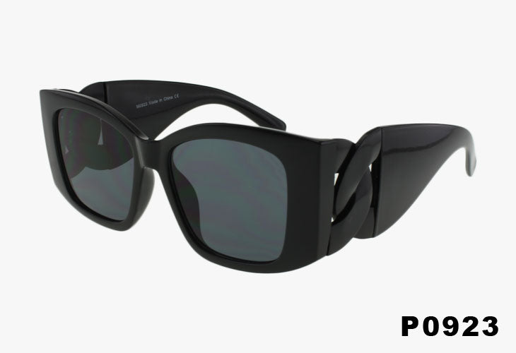 triple black Large Rectangular Chain Wholesale Fashion Sunglasses