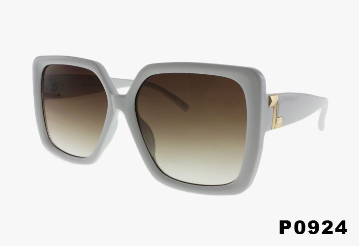 white Wholesale Retro Square Pilot Style Sunglasses