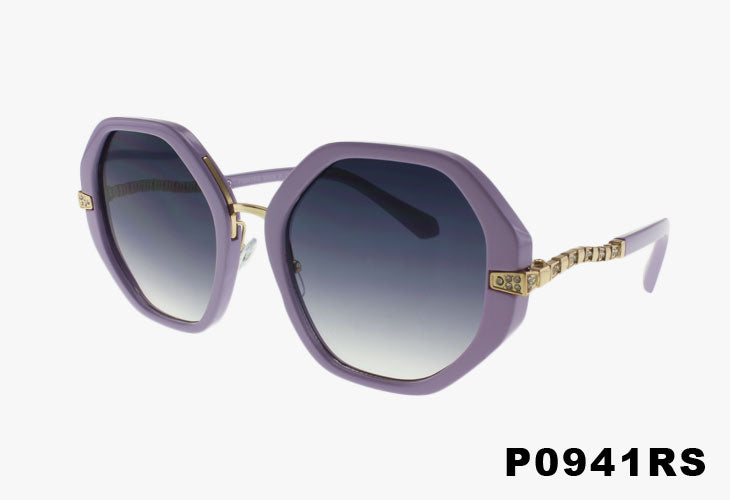 purple Designer Inspired Geometric Fashion Wholesale Sunglasses