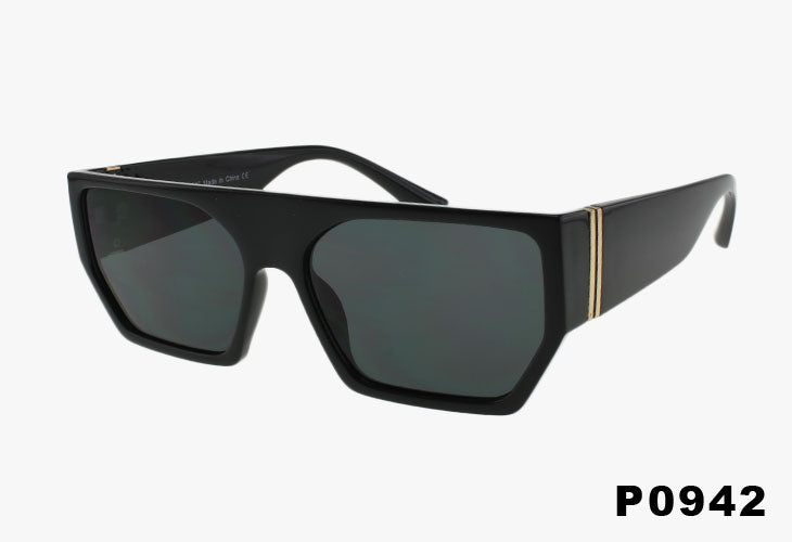 black Wholesale Fashion Flat Top Sunglasses